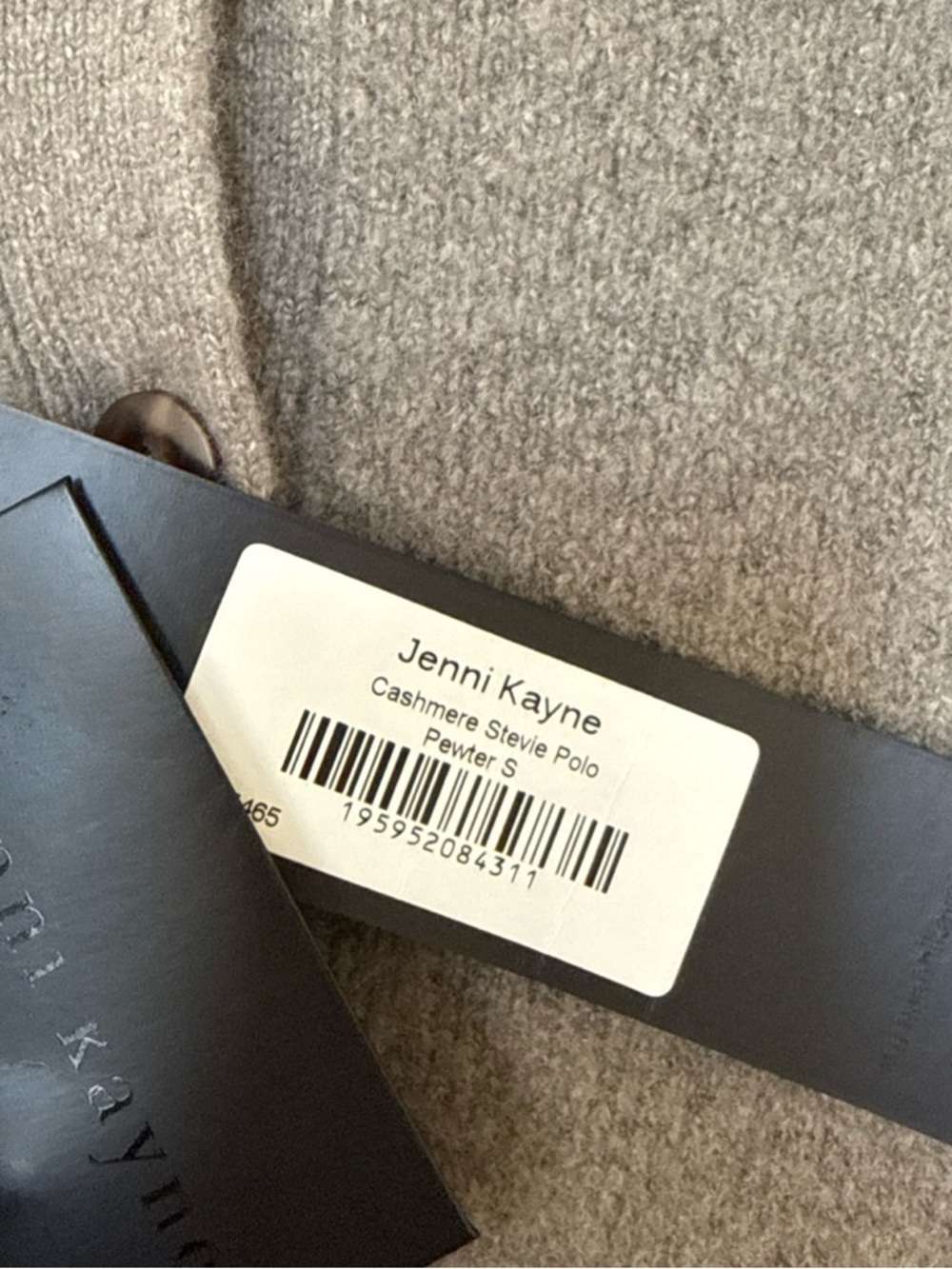 Jenni Kayne Cashmere Stevie Polo Pewter Sz Small BNWT Retail $495 - Picture 2 of 6